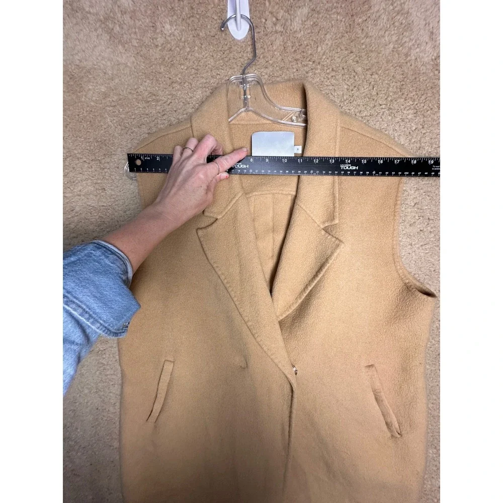 Aje Athletica Longline Tailored Vest Camel‎ Sleeveless Coat 16 Minimalist